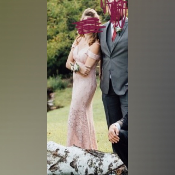 Light Pink/ Rose Gold sequin/lace dress - Picture 4 of 4